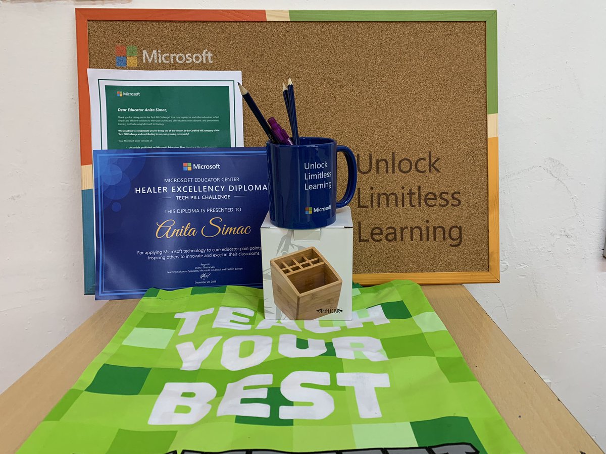 AnitaSimac74's tweet photo. Many thanks to @MicrosoftEDU for my #TechPillChallenge pack which will be used on a daily basis. #lifelonglearning https://t.co/e2lnoxqIPj