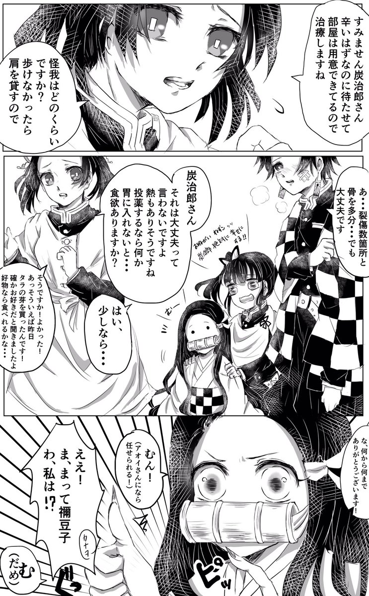 「アオイさんになら」
*カナ炭、アオ炭、禰豆炭です
*女子×炭治郎なので女の子が攻めです
*ギャグです(頭を空にして下さい) 