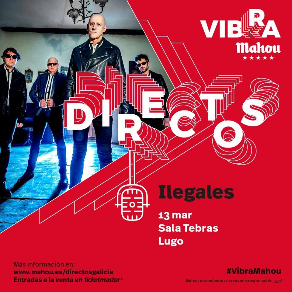 IlegalesRock's tweet photo. Dentro de una semana, el viernes 13 de marzo estaremos en la Sala de conciertos #Tebras de #Lugo, dentro del cartel de directos @VibraMahou. Busca las entradas en la Red @TicketmasterES 👉 https://t.co/jBwgwJDtSU
#Ilegales #RebeliónTour #VibraMahou #Ticketmaster https://t.co/pNQ6KBpJWt