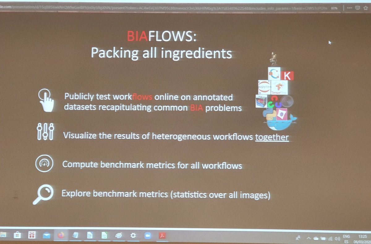 martinjones78's tweet photo. Sébastien Tosi presenting work on #Biaflows for testing workflows for #BioimageAnalysis in a standardised way. It can also be run locally!
Send your annotated datasets and workflows to be included!
https://t.co/QEsUnPpvtz
#neubiasBordeaux #Neubias https://t.co/dYCnfOjrrB