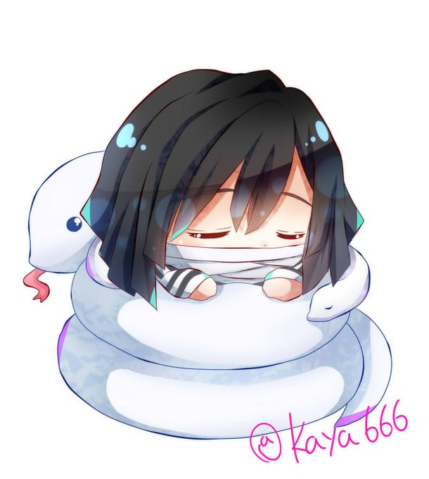 火弥さんがTwitterに投稿した伊黒小芭内(鬼滅の刃)のイラスト。