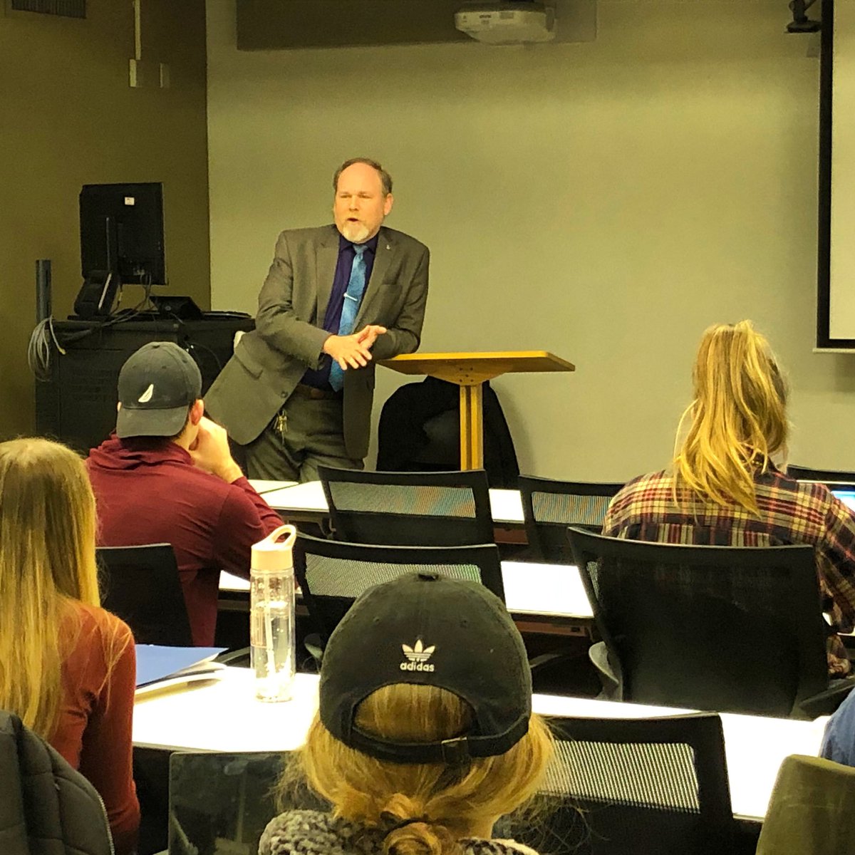 What are Communication students talking about? Gun violence and what to do about it. Lieutenant Detective with the Clark County Sheriff's Office (and former Tiger) Kris Schultz speaks to Dr. Waggoner's COMM 280 Reasoning and Communication class about gun violence in Ohio.