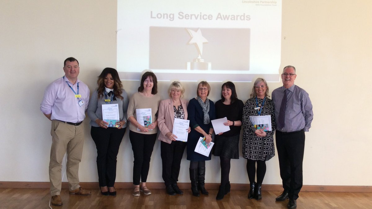LPFTNHS's tweet photo. Celebrating 20yrs of NHS service - Britta, Kath, Pat, Lisa, Sandra and @EveBairdLPFT - important to recognise their contribution to the NHS and the organisation - a big thank you to all of them #LPFTILP #weareLPFT https://t.co/g0zDT0fxmJ