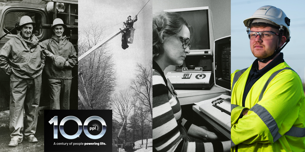 PPLElectric's tweet photo. On #EmployeeAppreciationDay, we say thank you to all the past and present employees who have helped us power progress for 100 years. #PeoplePoweringLife #PPL100 https://t.co/llkxPfARXc