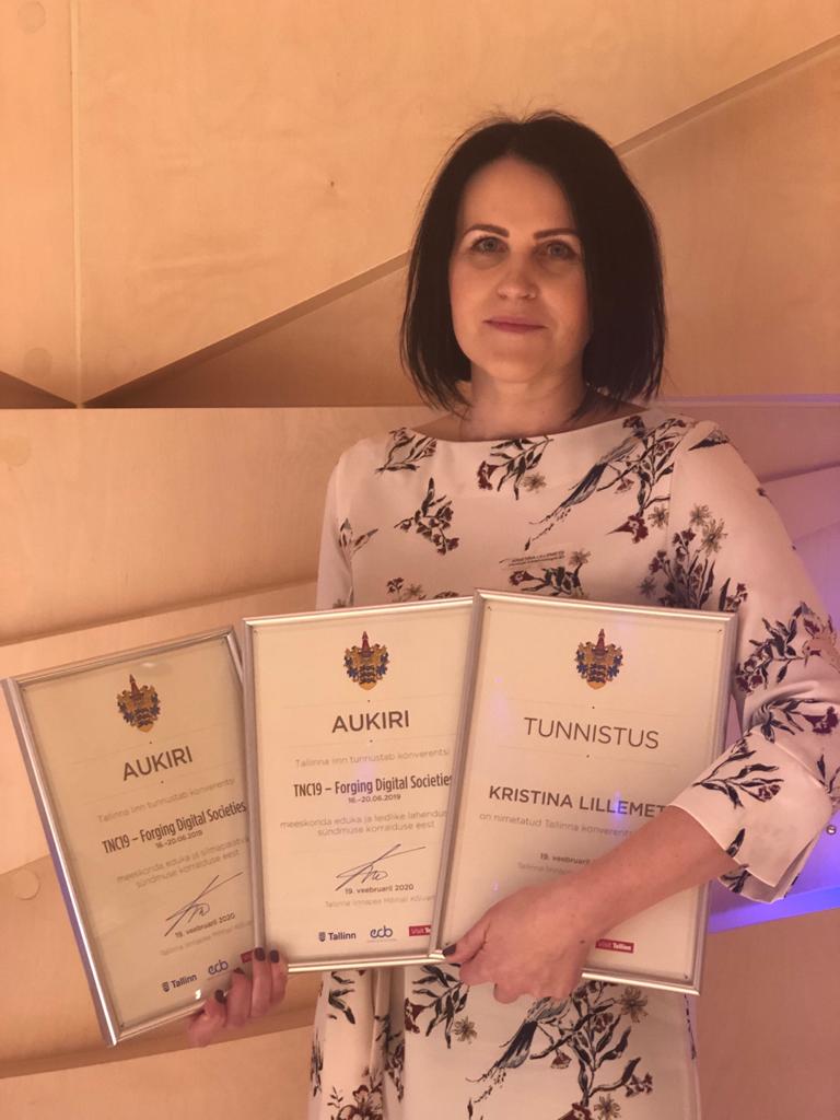 TNC_GEANT's tweet image. #TNC19 won two prestigious awards in #Tallinn last month.  Thank you Kristina Lillemets @lillemetskris from  @EENet_HITSA for receiving the awards on our behalf and for being such a great #tnc ambassador.  We could get used to this!  @Jisc @GEANTnews bit.ly/38tH7MY