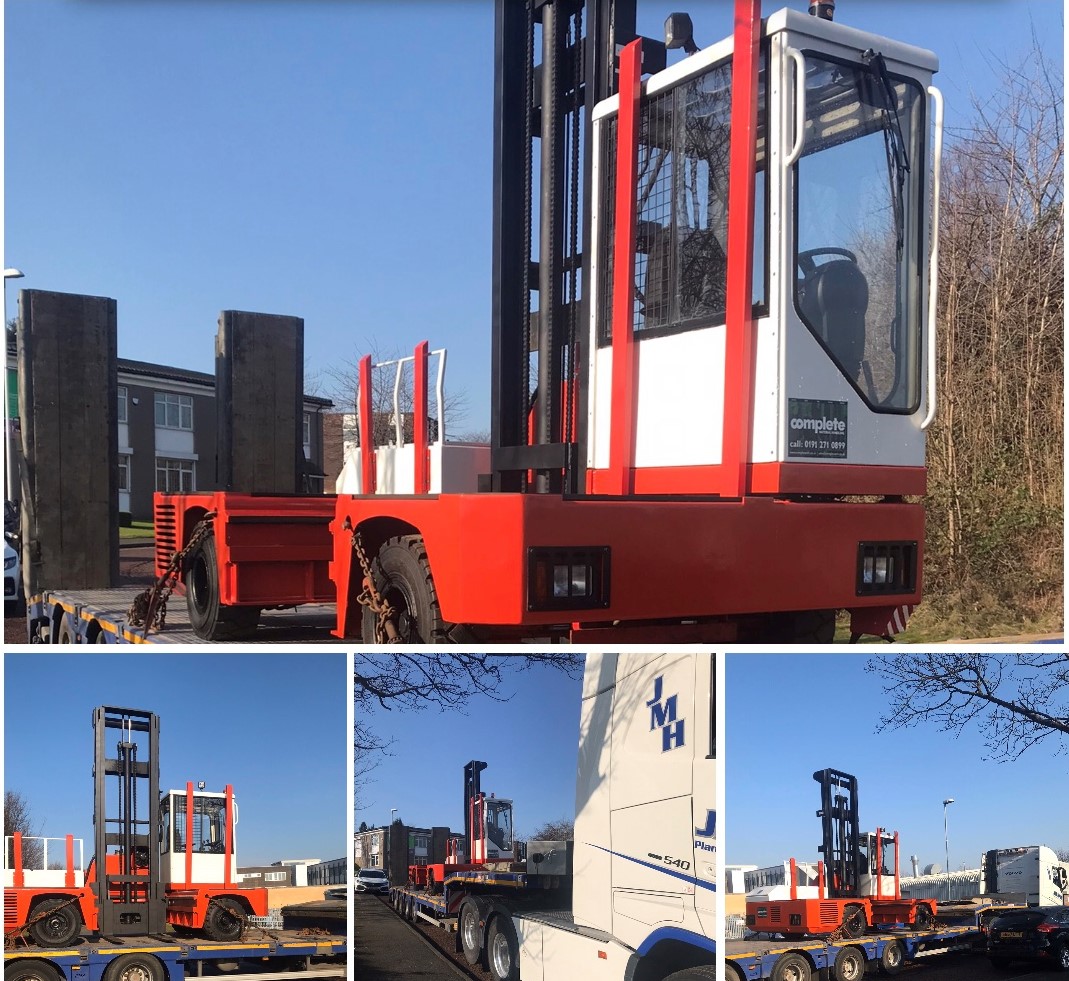 Refurbished Fantuzzi SF40U sideloader en route to a new customer on this lovely sunny day! This machine is ideal to manoeuvre long and heavy products around site safely and efficiently.  Call us on 0191 2710899.  completemh.co.uk #forklift #sideloader #fantuzzi #sunny