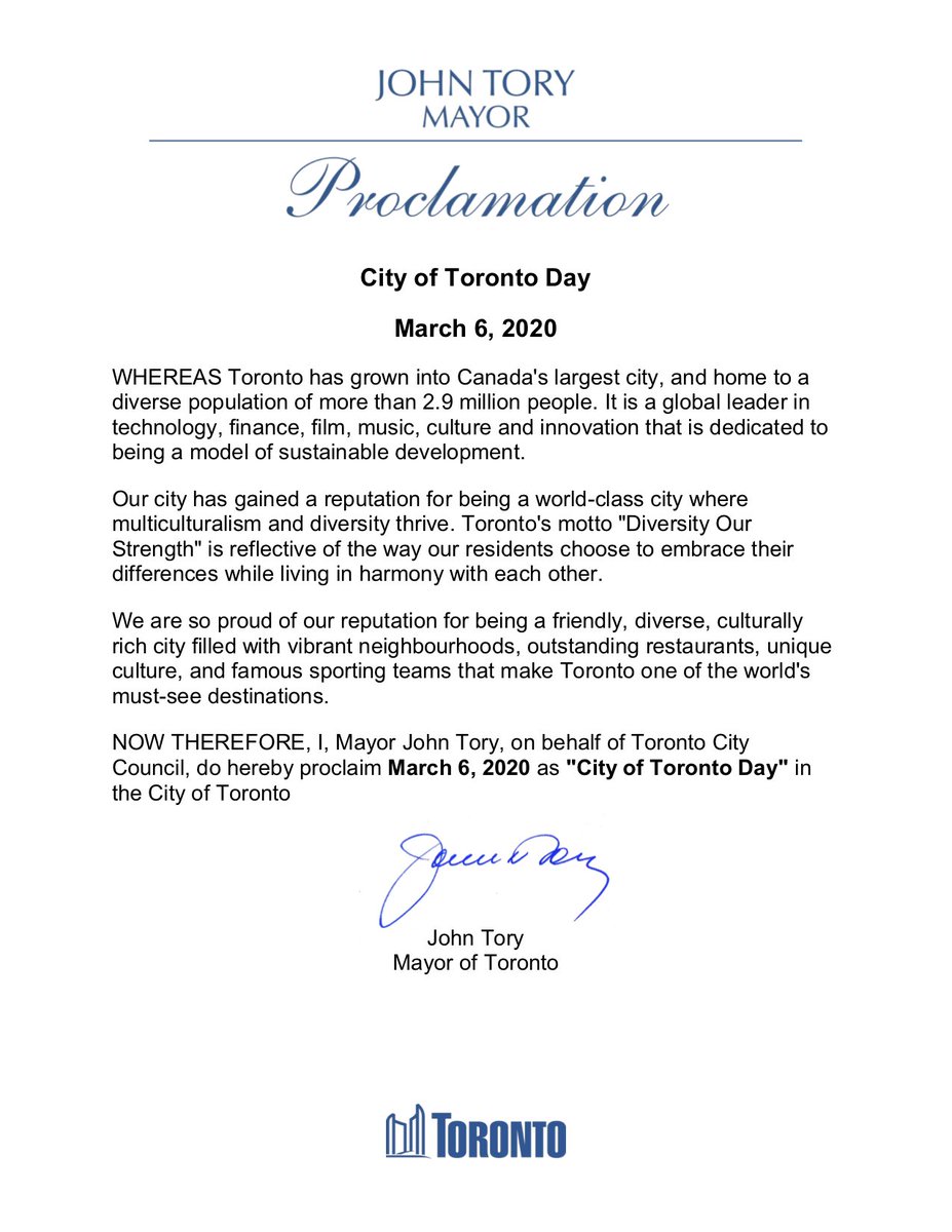 John Tory tweet media