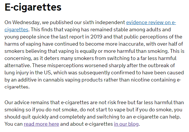 jgitchell's tweet photo. "OK, Google--show me what clear and authoritative #SciComm #HealthComm looks like around #nicotine and #vaping."

[@PHE_uk does a quality #WelcomeBackKotter #Horshack imitation]

https://t.co/jIEH3YcI9B https://t.co/AJcVsobxch