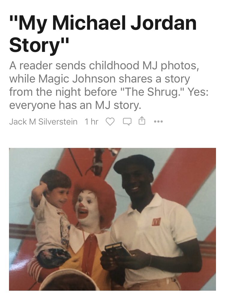 New “A Shot on Ehlo”A reader shares her Michael Jordan story — as does Magic Johnson.Read now, and send me yours! Email me at 6ringsbook@gmail.com https://readjack.substack.com/p/my-michael-jordan-story