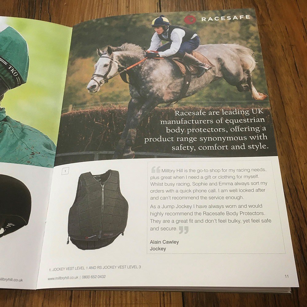 MillbryHill's tweet photo. Safety, style and comfort from @RacesafeEq π
Millbry Hill loves to connect you with the best brands and what a lovely testimonial from @AlainCawley in our Racing Brochure! Thanks Alain!
https://t.co/UYINwivYjJ
#racingbrochure #racesafe #bodyprotectors #equestrian #safety https://t.co/0LYxWLIitn