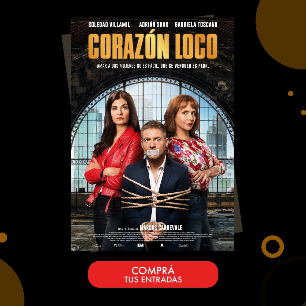 Amar a dos mujeres no es fácil... que se venguen es peor! La preventa para #CorazonLoco con #AdrianSuar, #GabrielaToscano y #SoledadVillamil ya está disponible! Entradas en atlascines.com