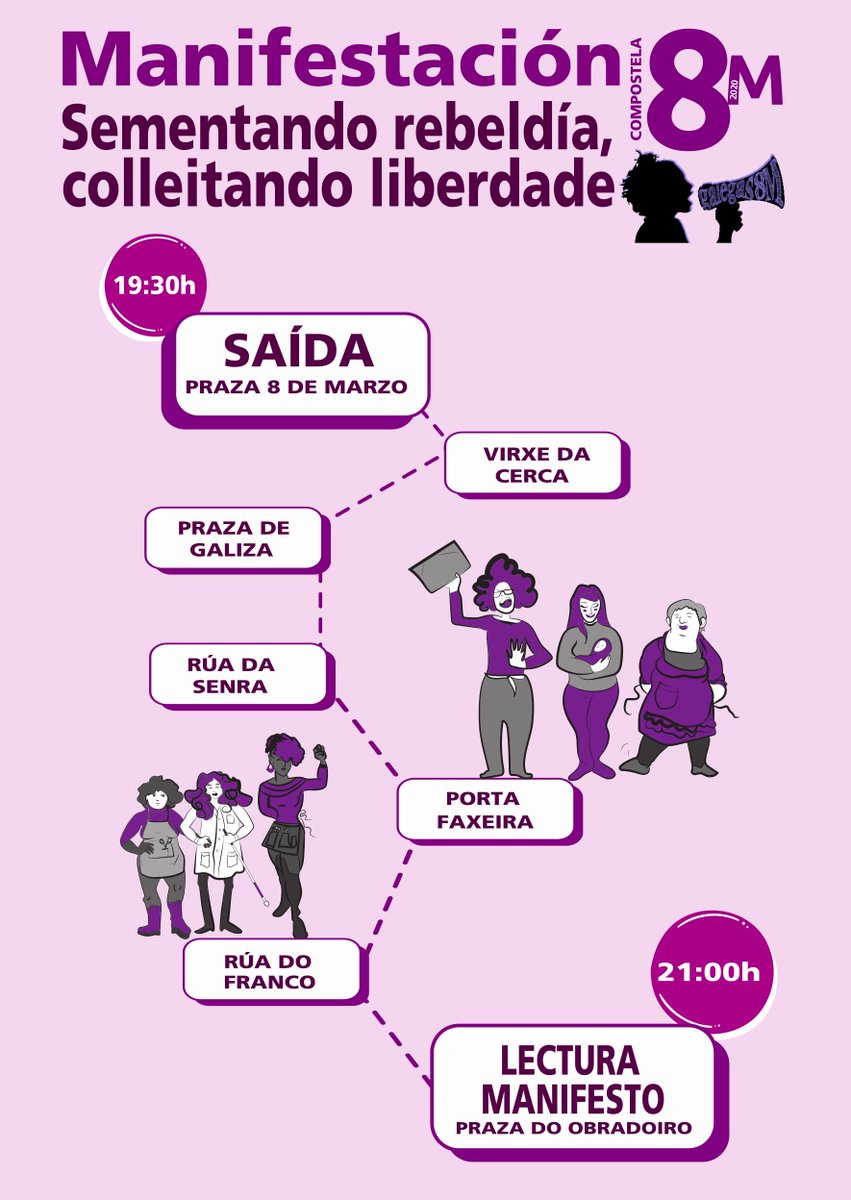 EUCompostela's tweet photo. 💜Sementando rebeldía, colleitando liberdade. O #8M mobilízate ✊ https://t.co/gecKVwMVMZ