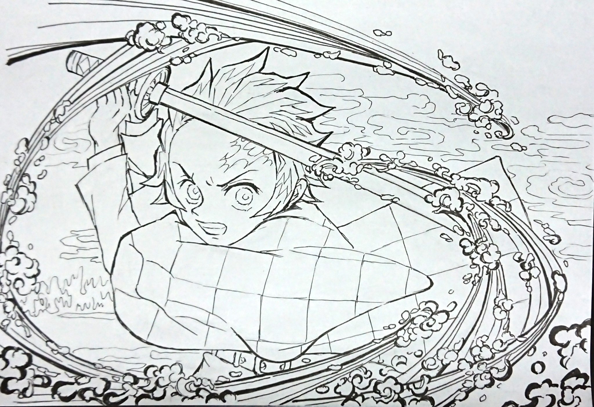 こはく 昨日の禰豆子ちゃん塗り絵に引き続き 炭治郎塗り絵が出来ました ノ もし良かったら塗って遊んでやって下さいね 鬼滅の刃イラスト T Co Qyeuqnofd5 Twitter