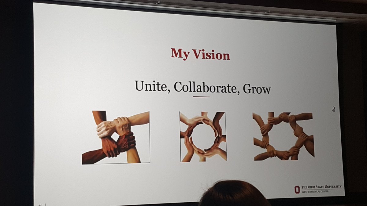 claranlee's tweet photo. "Unite, collaborate grow." @AmyMMooreMD presents her bold and inclusive vision for the @OSUSurgery Department of Plastic and Reconstructive Surgery. #osuplastics https://t.co/1ZVM5sa4si