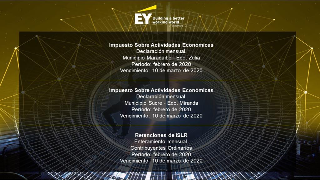 EY_Venezuela's tweet photo. EY te recuerda cumplir con las próximas obligaciones tributarias: #EYVenezuela #Outsourcing #Venezuela #AnticipoIVA #AnticipoISLR #IVA #ISLR #RIVA #RISLR #ISAE https://t.co/4bTIJWZS85