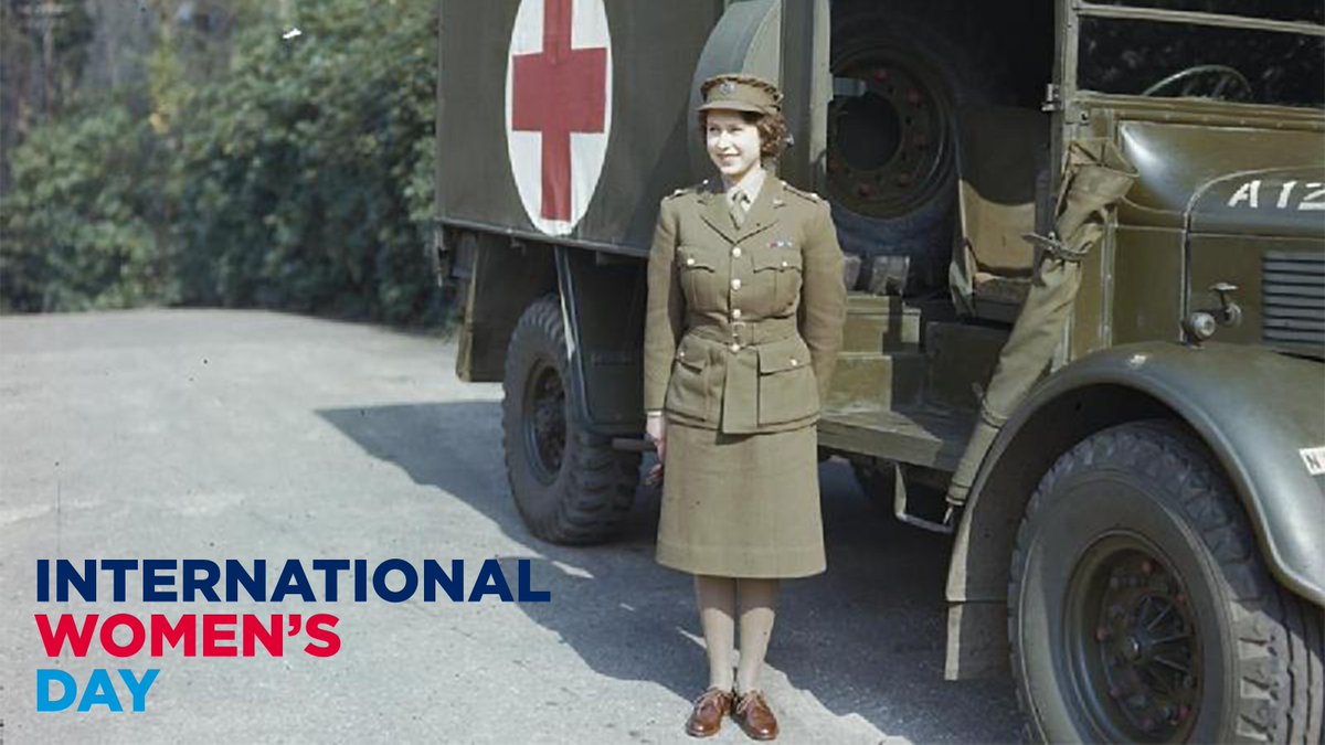SSAFA, the Armed Forces charity's Patron, HRH Princess Elizabeth, is pictured in the Auxiliary Territorial Service (ATS) in April 1945. 

#InternationalWomensDay #IWD2020 #SistersInArms #VEDay75