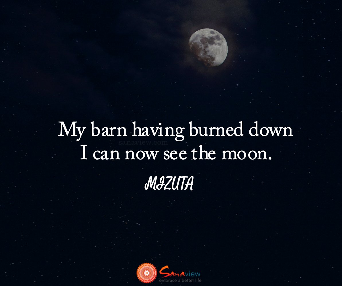 sanaview's tweet photo. My barn having burned down I can now see the moon.

This is a quote from my book, "Stressless Success."  The book is available Now!

❤️ https://t.co/0MHE9QDhYf