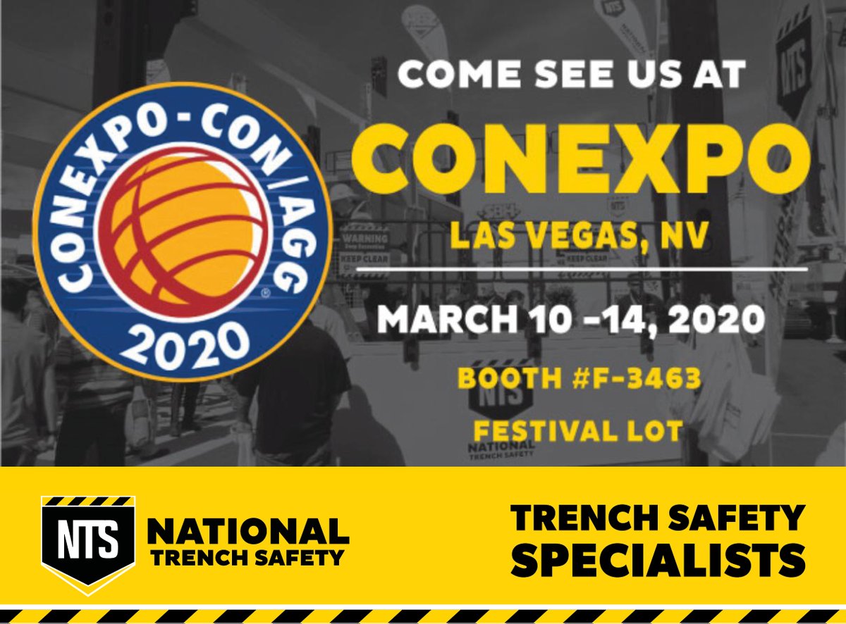 NTS_Safety_UK's tweet photo. We are looking forward to attending North America's largest #construction trade show next week @conexpoconagg Accompanying colleagues from the USA, our own Patrick Flannery will be there at the National Trench Safety booth #F-3463 (Festival Lot).

#trenchsafety #CONEXPOCONAGG2020 https://t.co/iiR3eiElBJ
