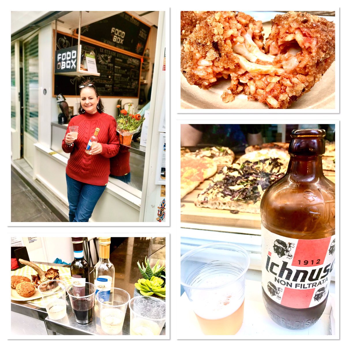 MagicAndPasta's tweet photo. Last Spritz and a fantastic lunch to conclude our Roman adventure 🇮🇹❤️🍕🍕🍕#Rome the loveliest, friendliest traders #TestaccioMarket #Italy https://t.co/L4J9ogSHAN
