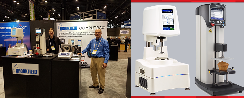 BrookfieldEng's tweet photo. Thank you for attending and visiting our booth this week at Pittcon Conference &amp; Expo 2020.  Taylor Smith, Regional Sales Manager and Mark Coholan, Sales Engineer from #AMETEKBrookfield demos #RSOscillatoryRheometer and #CTXTextureAnalyzer. https://t.co/JB1PWUO1yn