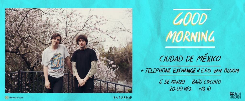 indierocks's tweet photo. Hoy, @goodfknmorning se estará presentando en las instalaciones de @Elbajocircuito. Boletos disponibles. https://t.co/skvVCjZRhq 🐠 https://t.co/wMPZndYj2P