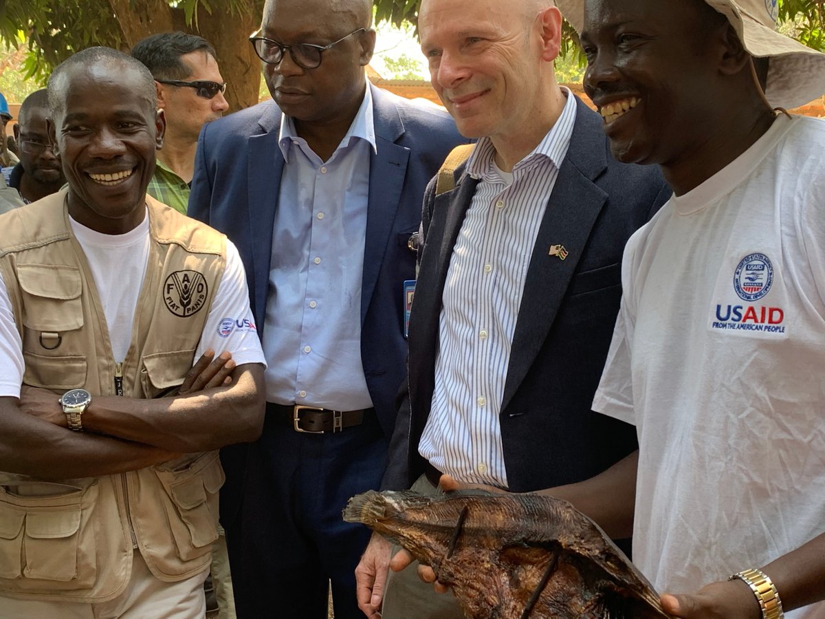 UNOPSSouthSudan's tweet photo. We are proud to be joined by our partners, @USAIDSouthSudan @FAOSouthSudan for the inauguration of Nzara-Basukangbi &amp;`Gangura-James Diko-Rimenze Feeder Roads. Thanks to the support from the American people, we are able to deliver significant infrastructure projects in #SouthSudan https://t.co/BeBadJY8fD