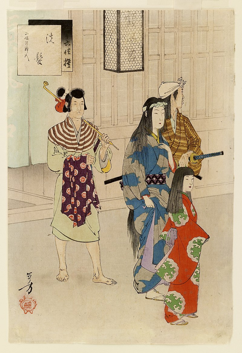 tsukironin's tweet image. Toshikata Mizuno (水野年方  1866–1908)

Freshly Washed Hair: Woman of the Shōhō Era[1645-48], from the series Thirty-six Elegant Selections

1893
