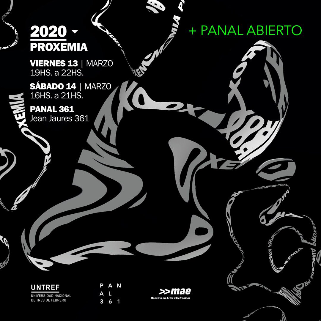[SAVE THE DATE] El próximo viernes inaugura: “Proxemia. Intersecciones Relacionales” Una muestra colectiva de Artes Electrónicas, de los alumnos de la Maestría en Artes Electrónicas de la UNTREF
➕PANAL ABIERTO:37 estudios para visitar, prop interactivas, bebidas, comida y más!