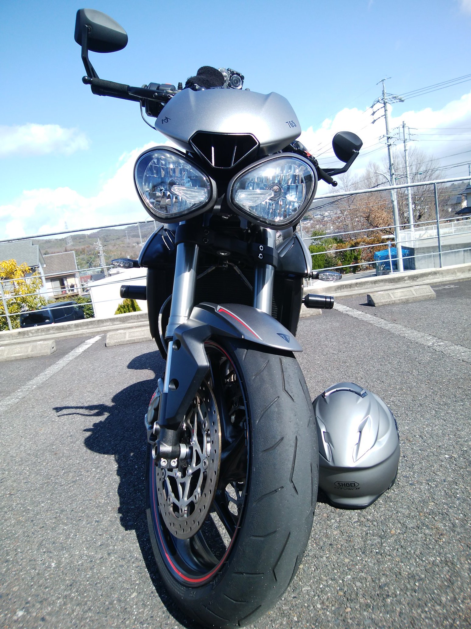 【在庫有】 TRIUMPH Street Triple RS 2020 純正バーエンドミラー パーツ