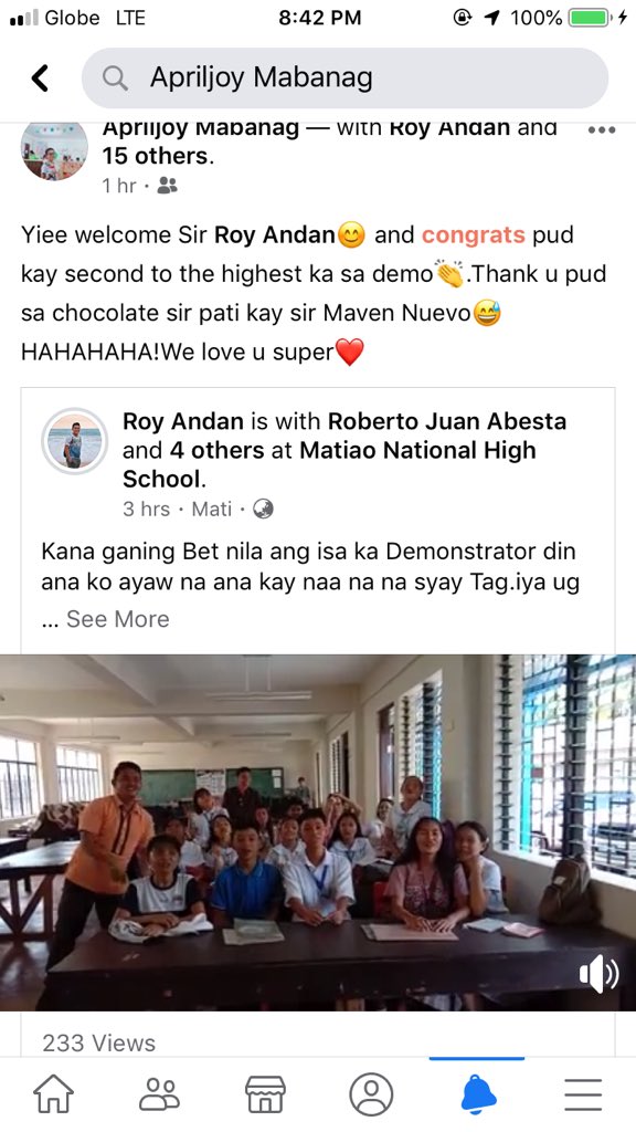 AndersonMaven's tweet photo. Thank you Matiao NHS selected studs for your utmost participation. Naayo jud og ukay ang among pagpakaulaw ni Roy og hangyo sa inyo. Salamat ged. #demoteaching #matidivision #deped https://t.co/W2h4IAlYfb
