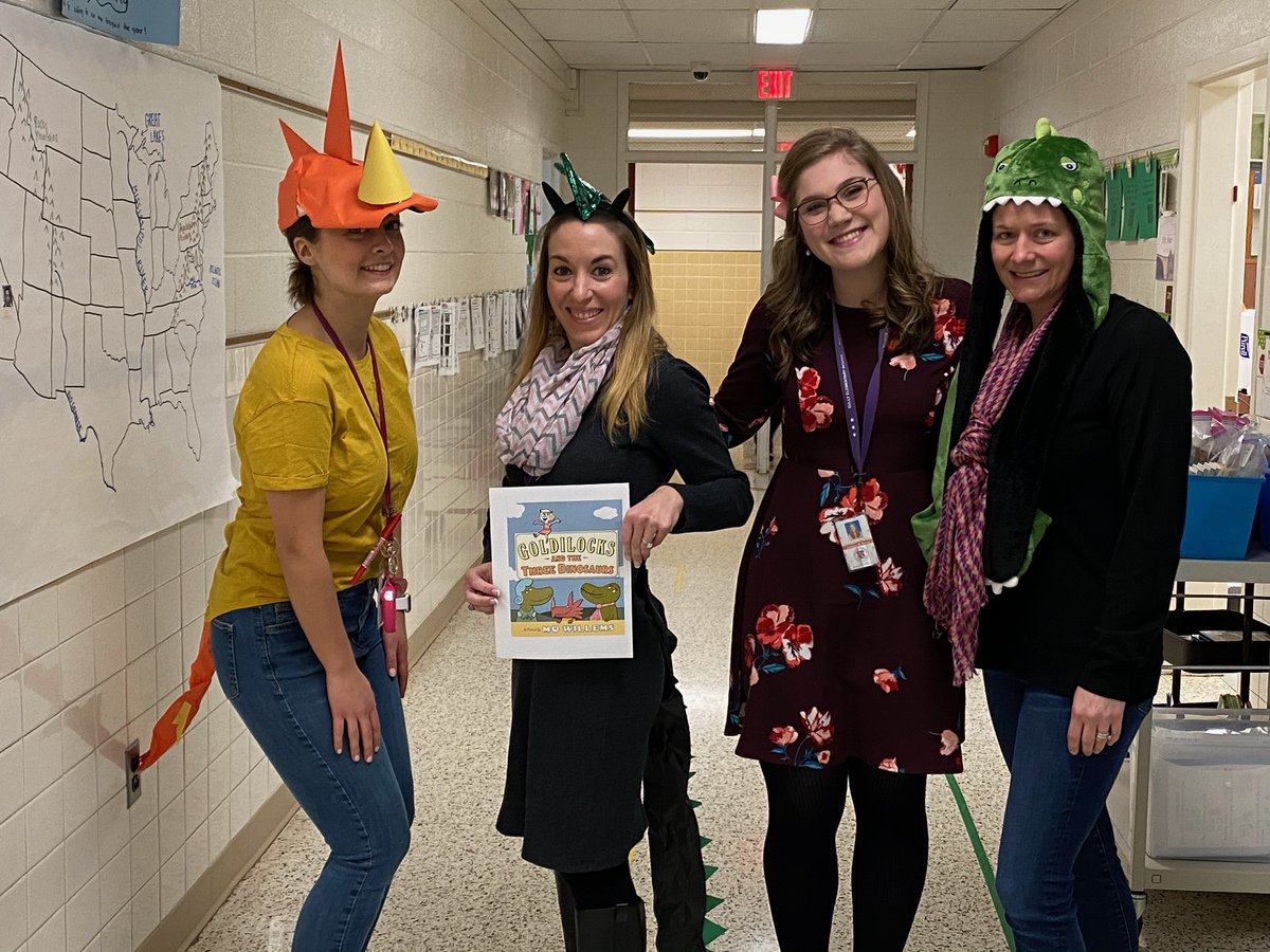 Book character dress up day!  Goldilocks and the Three Dinosaurs are at <a href="/SullyES_LCPS/">Sully ES</a> today! @MsVespestad <a href="/MissJParry/">Jocelyn Parry</a> @MrsTCGreene