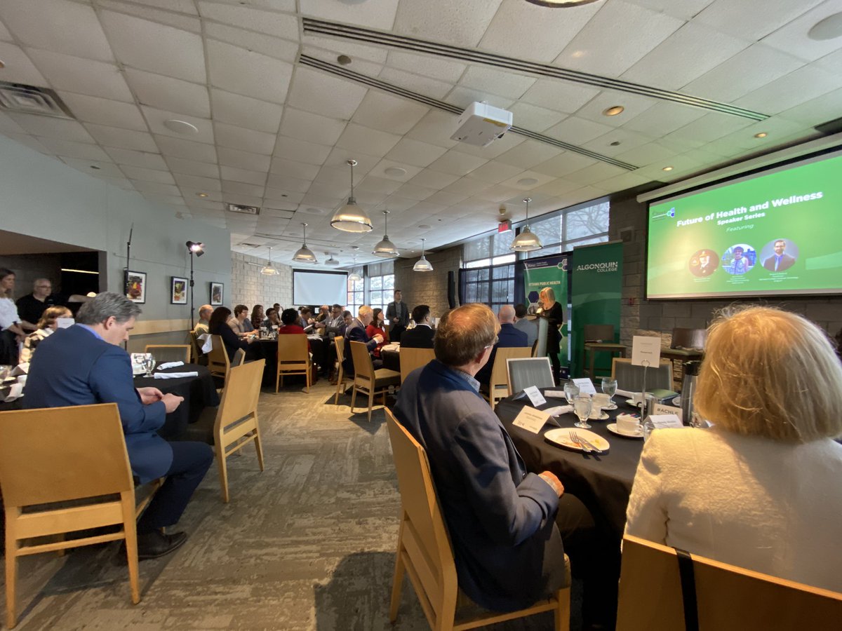AgentIroquois's tweet photo. @AlgonquinColleg is looking good at our Future of Health and Wellness speaker series this morning. Thanks to Restaurant International for a great breakfast as well. #ACHLE https://t.co/h8SyCEQyGO