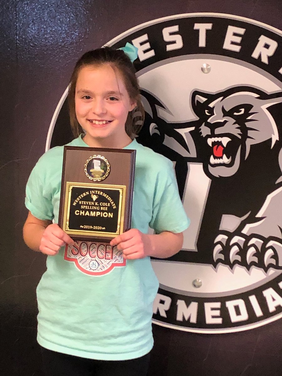 PatrickQuillen1's tweet photo. Congratulations to Isabelle Miller (winner) and Elisabeth Conyers (Runner-Up) for their efforts in Western Intermediate's Steven K. Cole Spelling Bee. Isabelle will represent WIS March 10th at the IUK Regional Bee. https://t.co/j5QH0CjIxK