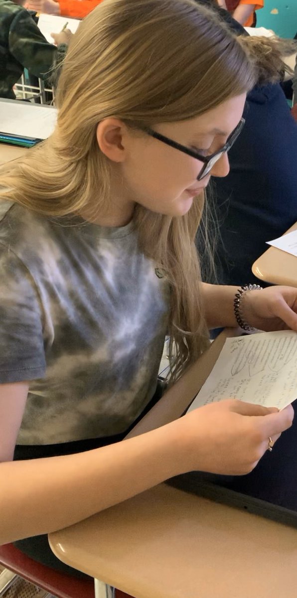 HMS_Team71's tweet photo. This young lady volunteered to read a Shakespearean monologue at we analyzed in ELA class. She KILLED it with unbelievable fluency and perfect tone throughout earning her not one, but TWO ovations from her classmates! It was simply amazing! @HSD122 @HarlemMS #team7won https://t.co/leKiIExFPz