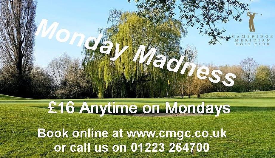 MeridianGC's tweet image. Anytime on Mondays, £16 for 18 holes ⛳
Book online at cmgc.co.uk