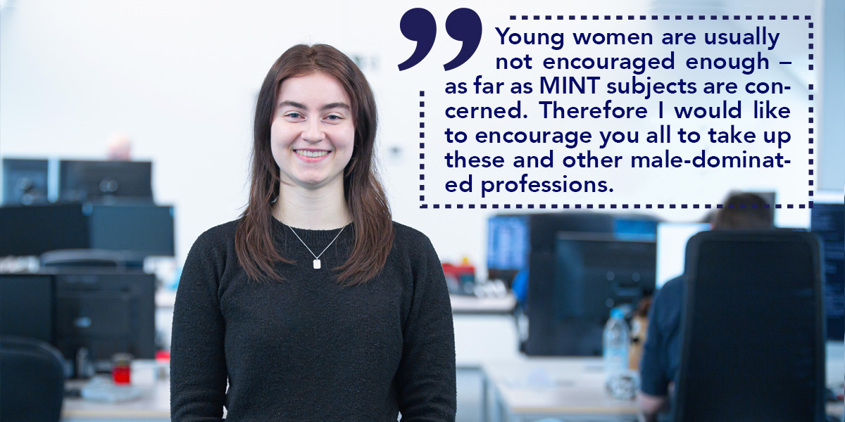 It´s #InternationalWomensDay 
Women and technology? A combination that some like to sneer at. 
Martina (trainee IT specialist for application development) has something to say: