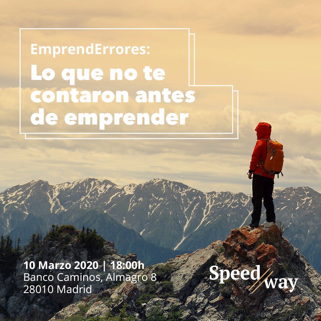 AquoraBE's tweet photo. 🔺 En esta jornada se hablará abiertamente del concepto "EMPRENDERRORES" a través de la visión de personas que un día decidieron apostar por una nueva forma de desarrollo profesional 🔺.
#speedwaycaminos #speedwaytraining #emprender #evento @bancocaminos @bancofar https://t.co/V5QsC6318G