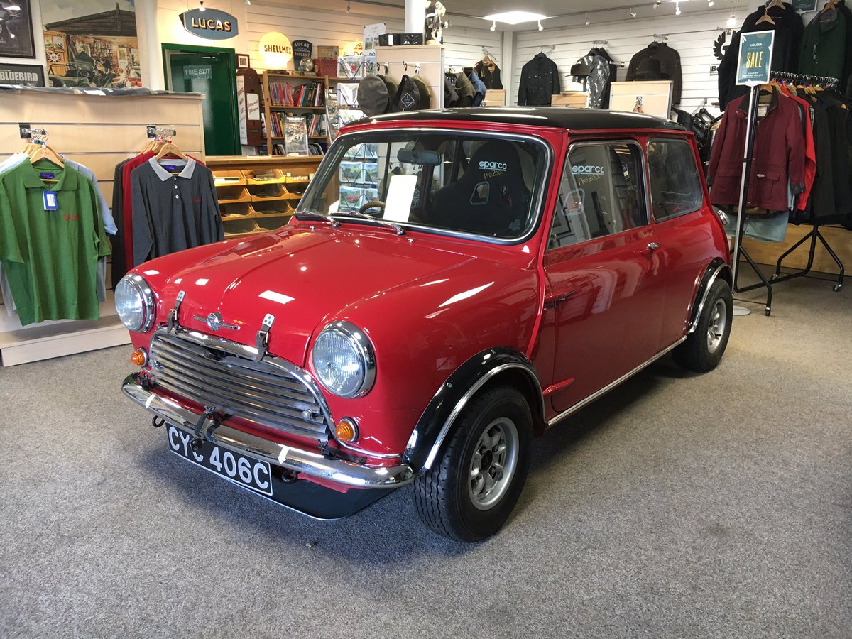 holdenvintage's tweet photo. Such a nice surprise to walk into the shop this morning and find this fun little 1965 Mini Cooper S FIA! 

Pop in to see it soon and while you’re here pick up your free motoring catalogue, #belstaff #motoringparts #carproducts and so much more!

#bromyard #hereford #worcester https://t.co/Osxz39vKCz