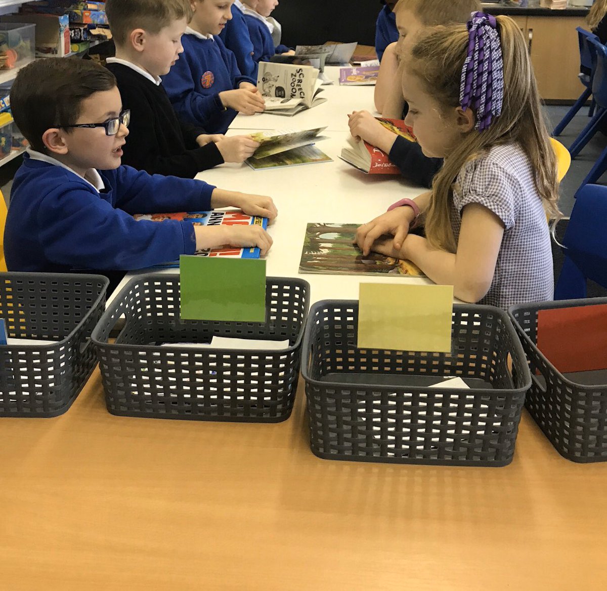 P2/3 and P2C were working on their talking and listening skills by sharing their books with each other yesterday. #worldbookday