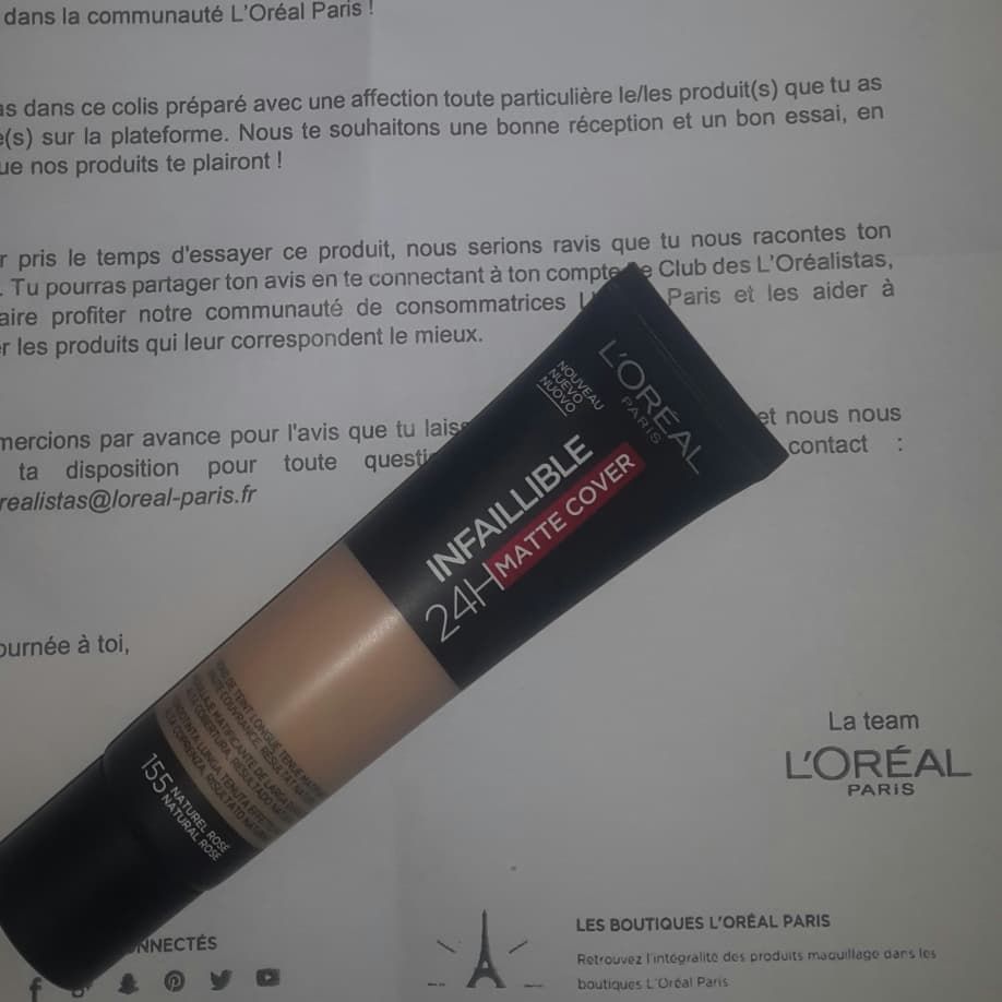 durand41700975's tweet photo. Mon premier reçu de chez @lorealparisfr le fond de teint infaillible 24H matte cover y a plus qu'à tester #test #testeuse #ambassadrice #beauté #beauty #addict #makeup #fonddeteint #infaillible #mattecover #lorealistas #loreal https://t.co/GFnTxeO9oS