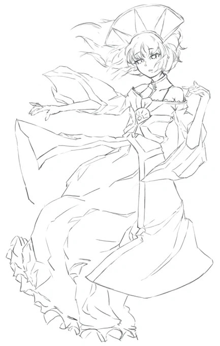 リクエスト絵_ラフ画
・クロスアンジュ竜と天使
・シルヴィア(礼装姿) 