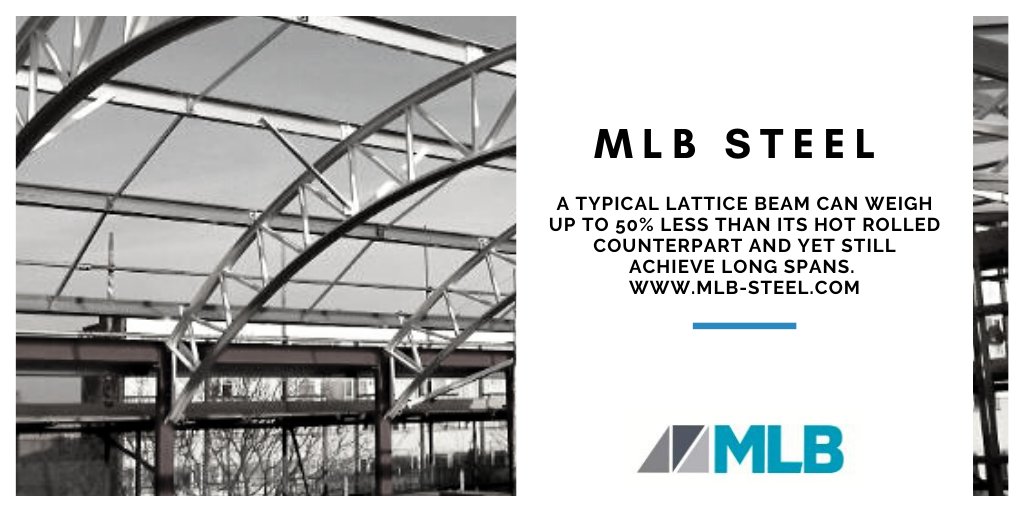 MLBSteelLtd's tweet photo. In addition to the many benefits that our long span lattice beams offer, a typical lattice beam can weigh up to 50% less than its hot rolled counterpart and yet still achieve long spans. 

https://t.co/Hx0FWLxFlc 
#MLBSteel #Steel #construction #structual #steelwork https://t.co/feWoPEaXuS