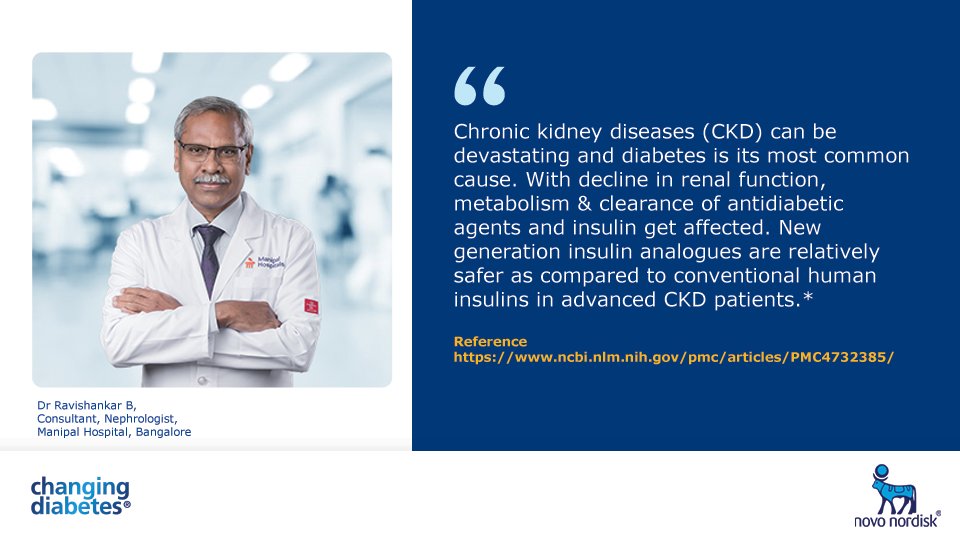 NovoNordiskIN's tweet photo. Chronic kidney disease can create complications for people living with diabetes. New generation insulin helps in reducing their chances of kidney disease complications and gives them a chance to #BeKindToKidneys.
#WorldKidneyDay https://t.co/iRtL39z6VV