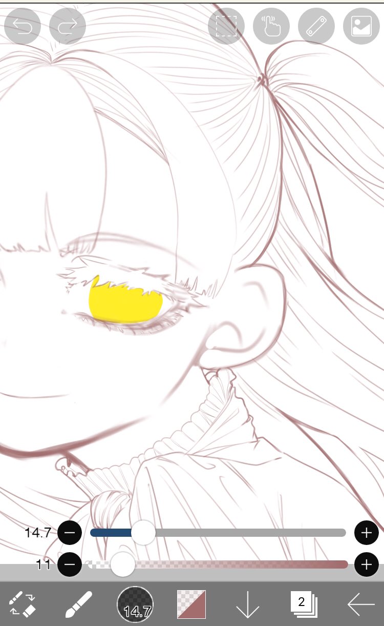 くじらぐも 途中経過とおめめ イラスト アイシャドウ 目 ソマリと森の神様