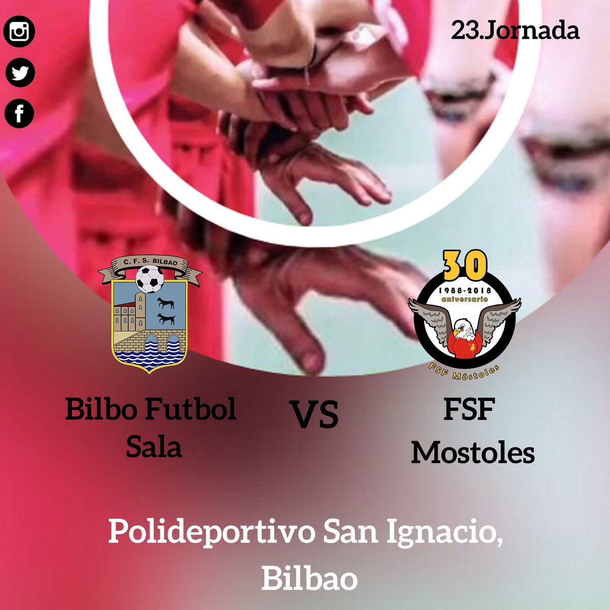 ¡ Este domingo jugamos en casa!
Recordar que como cada domingo haremos un sorteo en el descanso del partido.
¡Anímense y vengan a verlo!
📝23.Jornada
📍Bilbao
🏟Polideportivo San Ignacio
📆Domingo 8 de Marzo
⏰12:00h
🆚 @MostolesFsf
#gobilbo #laliga  #neskak #futsalfeminino