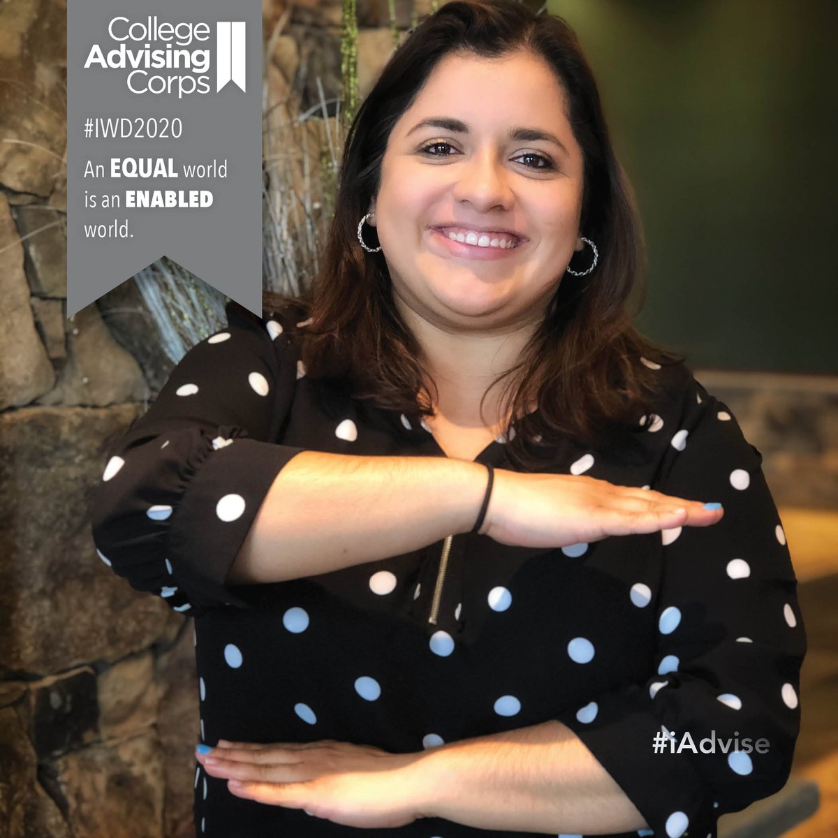 AdvisingCorps's tweet photo. Sunday the world unites to recognize International Women's Day. Like #IWD2020, we DO believe that an EQUAL world is an ENABLED world. We invite you to post your own #EachForEqualPose on March 8. Tag College Advising Corps! #iAdvise #EachForEqual https://t.co/0KxZv8Zl4B https://t.co/ncCt7KJv03