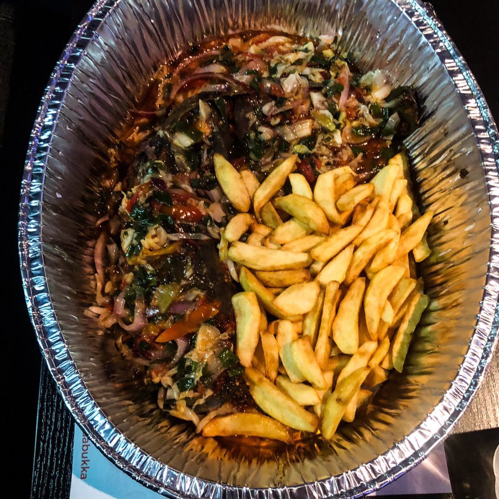 Nkataa BukkaUtakoGrilled cat Fish - N2600Tired of how all the grilled fish now taste like bland fish and maggie sauce, So i tried this one,guys..if you REALLY like fish, i think this is the best fish in abuja. Like the fish is actually swimming in flavor!IG:PamsFoodtour