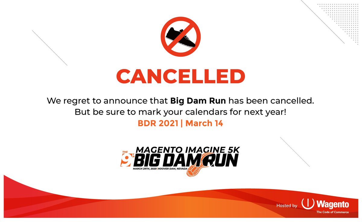 bigdamrun's tweet photo. Due to the recent cancellation of Magento Imagine at Adobe Summit, we decided it was necessary to take the same course of action. ➡️➡️Keep your eyes peeled for details on a VIRTUAL 5K! #BDR2020 #virtualrun https://t.co/uHZVKD8XqM