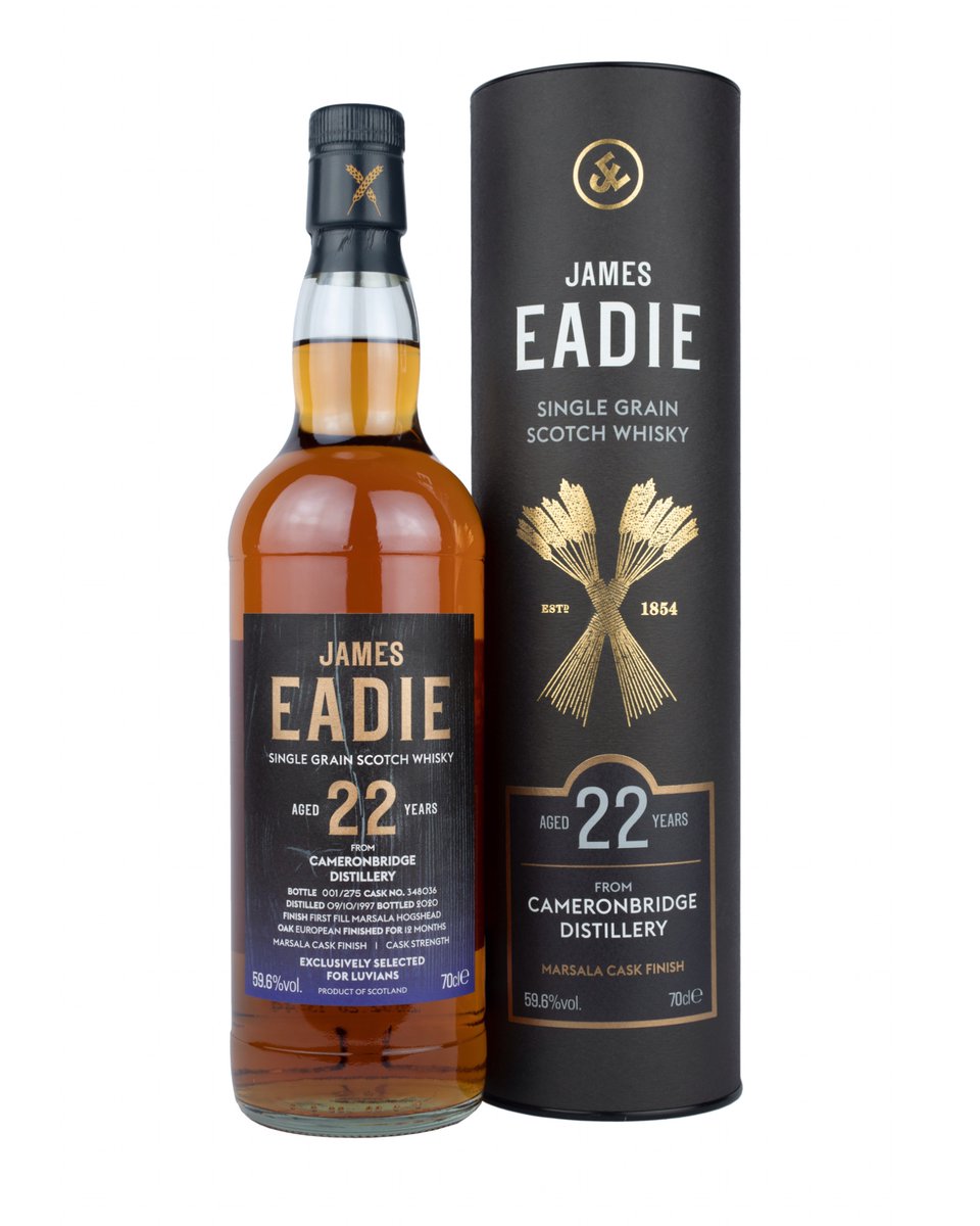 jeadiewhisky's tweet image. Our first-ever Single Grain Cask Finish: Cameronbridge 22yo, Marsala Cask Finish #348036.

James Eadie bought plenty of Cameronbridge in Marsala cask in the 1890s. 120 years on, we wanted to see why. Now we know!

Exclusive to @fifewhiskyfest &amp;amp; @Luvians, out tomorrow. #jameseadie
