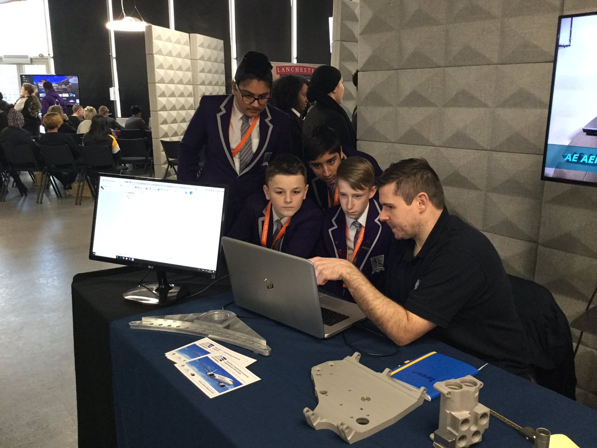 AheadP_ship's tweet photo. It’s never too early to start learning CAD! @aeaerospace are showing how it’s used in aeroplane design #STEMFestWM https://t.co/5UomimTb0s